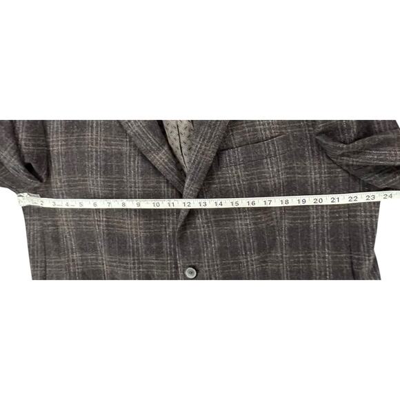 Joseph Abboud Sport Coat 48R Brown Wool Hamilton Plaid Lanificio Blazer Jacket - Picture 7 of 16
